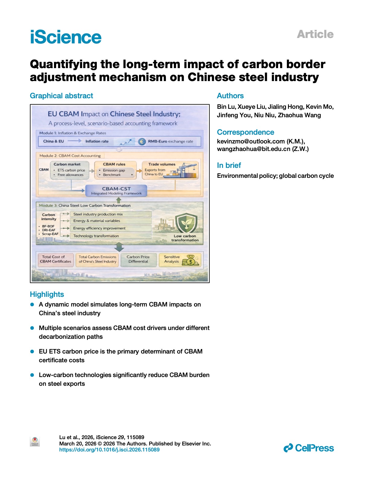 Quantifying the Long-Term Impact of the Carbon Border Adjustment Mechanism on the Chinese Steel Industry